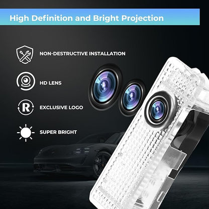 2PCS Car Door Light Projector, Customized Logo Welcome LED Lights Compatible with 1/3/4/5/6/7/X1/X2/X3/X4/X5/X6/M Series Car B Accessories