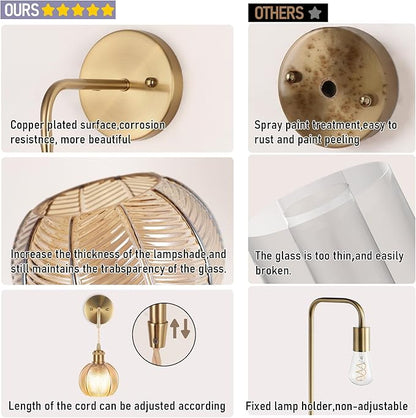 Battery Operated Wall Sconce, Wireless Wall Sconces Decor Set of 2 with RGB Color Changing Dimmable, Wall Sconces Set of Two with Remote, Vintage Wall Lamp for Bedroom Living Room etc