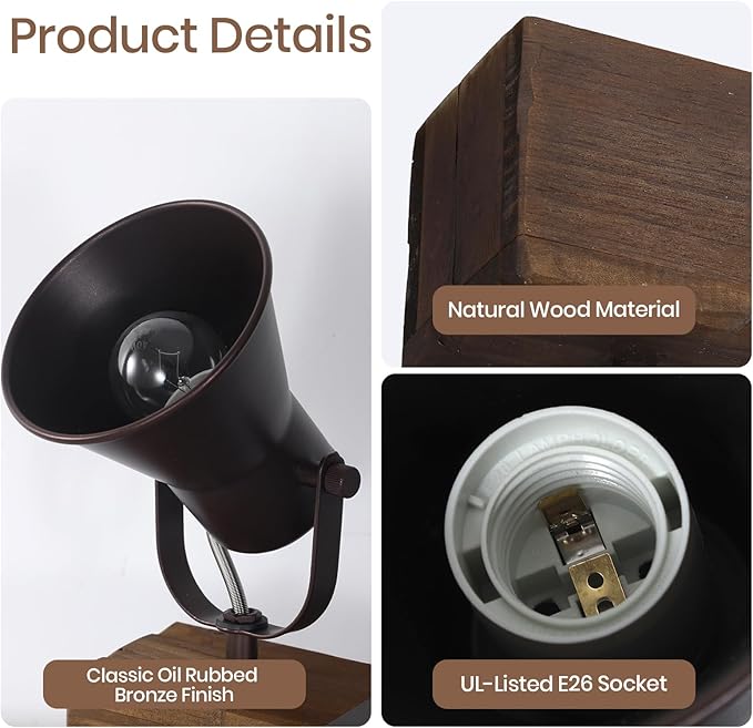 4 Light Semi Flush Mount Ceiling Light, Farmhouse Wooden Track Lighting Fixtures Ceiling, Rustic Kitchen Lights Ceiling for Island Dining Room Living Room.
