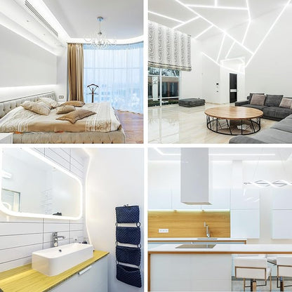 COB LED Strip Lights 6000K 16.4ft DC 24V Dimmable White Flexible LED Tape Light for Bedroom, with Remote and app Control LED Tape Lights,for DIY Home Decoration