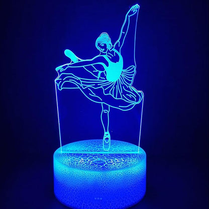 3D Ballerina Night Light, Illusion Table Lamp with 16 Colors Remote Control Touch Lamp LED USB Night Light Desk Lamps Room Decorations Home Decor Holiday Gifts Birthday Gifts
