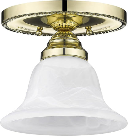 Livex Lighting 1530-02 Edgemont 1-Light Ceiling Mount, Polished Brass