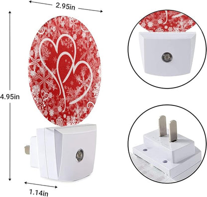EKOBLA Red Heart Night Light, Valentine Love Symbol Design Plug into Wall with Dusk to Dawn Sensor, Soft Warm Nightlights for Hallway, Bedroom, Bathroom