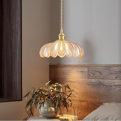 3 Pack Glass Pendant Lights Kitchen Island, Vintage Brass Pendant Light Fixtures, Adjustable Amber Kitchen Pendant Lighting Over Island for Bedroom Living Room Hallway Dining Room