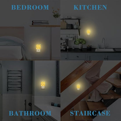Halloween Pumpkin Bat Black Cat and Ghost Night Light for Kids, LED Night Light Plug into Wall with Dusk to Dawn Sensor for Girls Boys Room Decor, Hallway, Kitchen, Bathroom, Nursery, Stairs