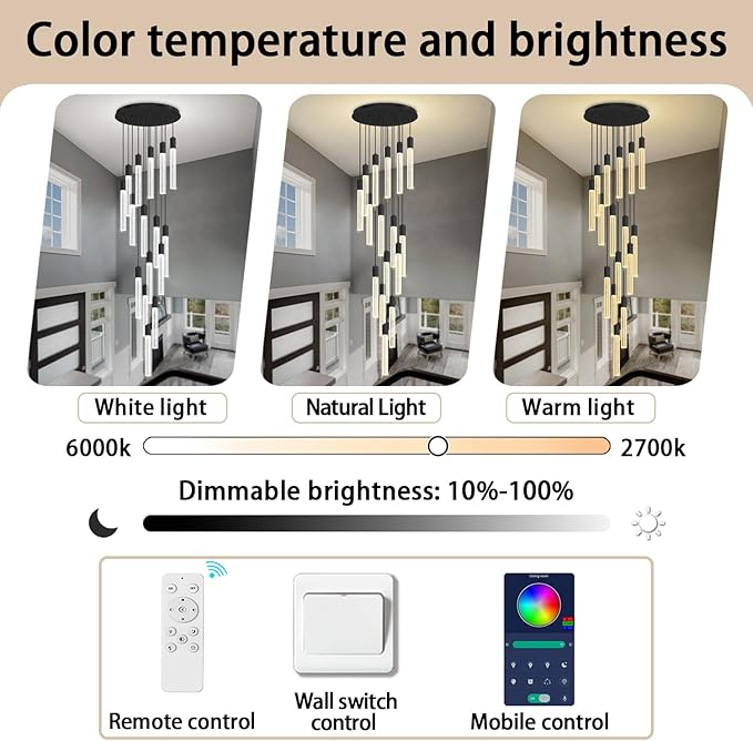 Luxurious K9 Crystal Chandelier,16-Light Large Modern Crystal Column Chandelier,Crystal Drop High Ceiling Pendant Light Fixture for Home Hotel Store