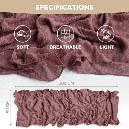 Artoid Mode Boho Cheesecloth Gauze Dusty Rose Wedding Table Runner, 120 Inch Seasonal Fabric Kitchen Dining Holiday Table Decor for Home Party Indoor