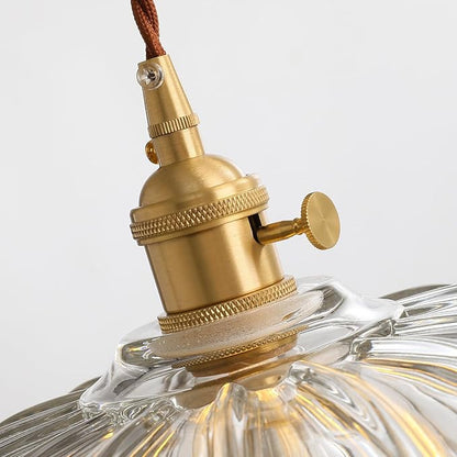 XZHGCEE Plug in Pendant Light Hanging Lamp: Kitchen Pendant Lighting Clear Glass Pendant Light, Pendant Lights for Kitchen Island, Bedroom, Dining Room, Living Room, E26 No Bulb