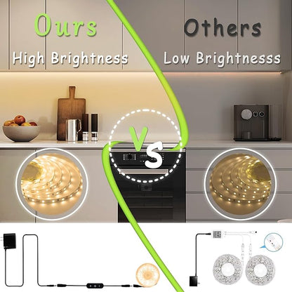 2 Set 10 FT Warm White Led Lights Strip Rope Lights for Housewarming Party Indoor Decor Cuttable Strip Lights for Baby Room Bedroom Living Room Kitchen Ceiling Wall Vanity Mirror Decoration
