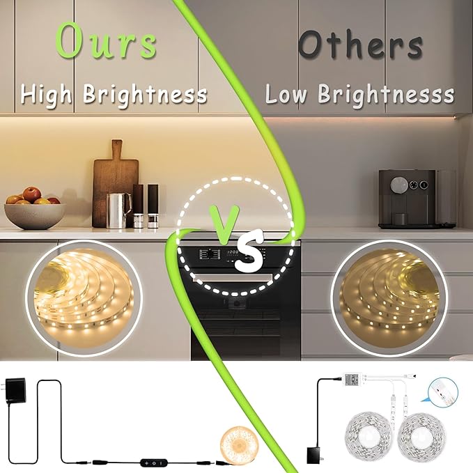 4000k 20FT Led Strip Lights for Bedroom Dimmable 10 FT 180 LEDs Rope Light Flexible Super Bright White Tape Lights for Ceiling Room Home Decor Luces LEDs for DIY Living Room Kitchen Vanity