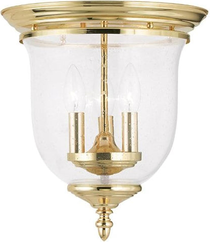 Livex Lighting 5024-02 Traditional Three Light Ceiling Mount from Legacy collection in Brass-Polished/Cast finish,