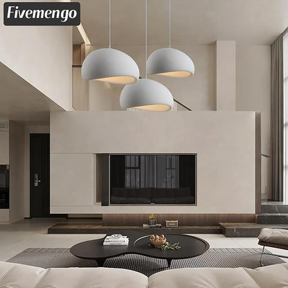 15.7in Wabi Sabi Pendant Light, Kitchen Island Lighting Fixture Ceiling Mount Japanese Lamp Japandi Chandelier for Dining Living Room Hallway Bedroom Restaurant Hanging Lamp, White 1 Pack