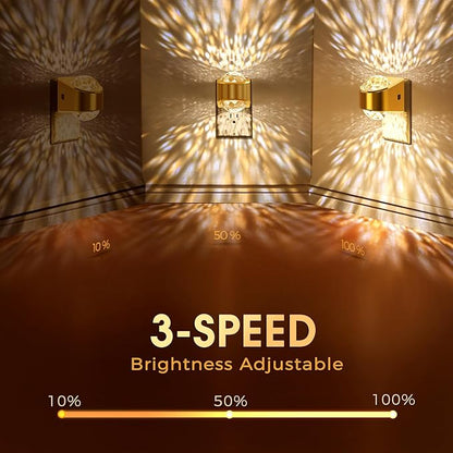 Briignite Night Light, Gold Night Lights Plug into Wall, LED Projector Night Light, Soft White for Bedroom, Dimmable Brightness Dusk to Dawn Nightlight for Kids, Bathroom, Gaming Room, Home Decor
