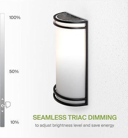 ASD LED Indoor Wall Mount Light Fixture - 14 Inch 20W Modern Interior Matte Black Dimmable Wall Sconce Light - ETL 3000K 4000K 5000K Adjustable - Hallway, Bedroom LED Wall Lights, 2 Pack