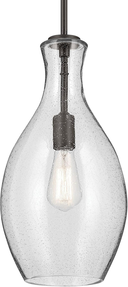 Kichler Lighting Everly 17.75" 1 Light Hour Glass Pendant Clear Glass Olde Bronze