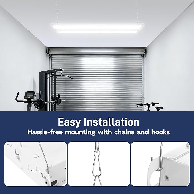 hykolity 2FT 150W LED Linear High Bay Shop Light, 20250 lm, 135LM/W, 120-277V, 0-10V Dim, 5000K, Hanging Light Fixture for Warehouse Workshops, UL Listed