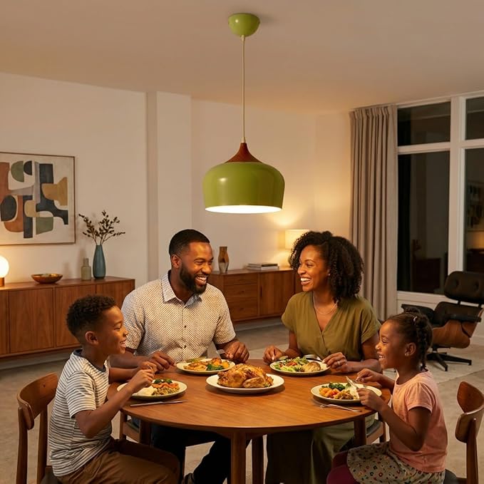 Modern Pendant Light Fxtures Kitchen, Hanging Light Fixtures Ceiling Mount, Wood Metal Shade Pendant Lamp for Dining Room, Bedroom, Living Room, Bathroom, Entryway, Small Chandelier, Pastel Green
