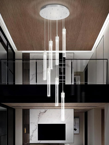 ykolupty Modern Chandelier 8-Light Bubble Crystal Pendant Light Adjustable Pendant Light Fixture Crystal Chandeliers for Living Room Dinning Room Bedroom