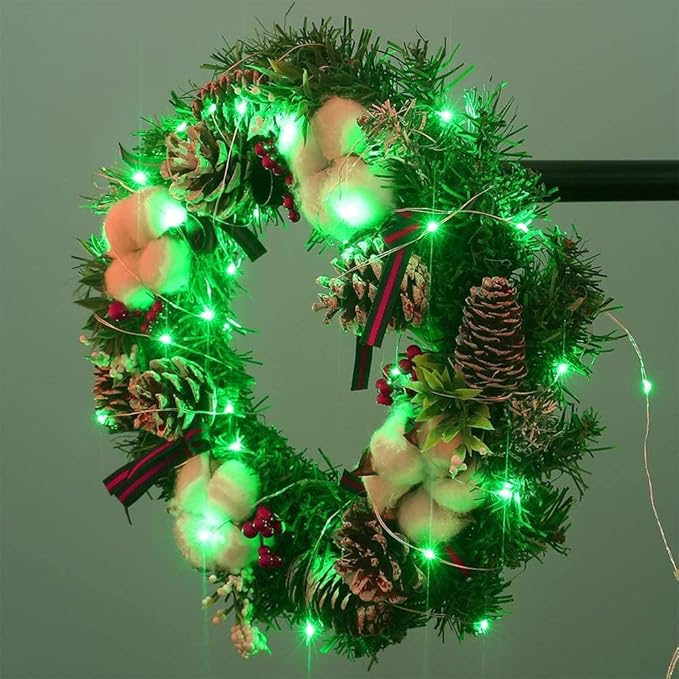 VOOKRY 8 Pack 30 Led Fairy Lights Battery Operated String Lights - 10 ft Green Waterproof Silver Wire Firefly Starry Moon Lights for DIY Crafts Party Wedding Centerpiece Table Christmas Decorations