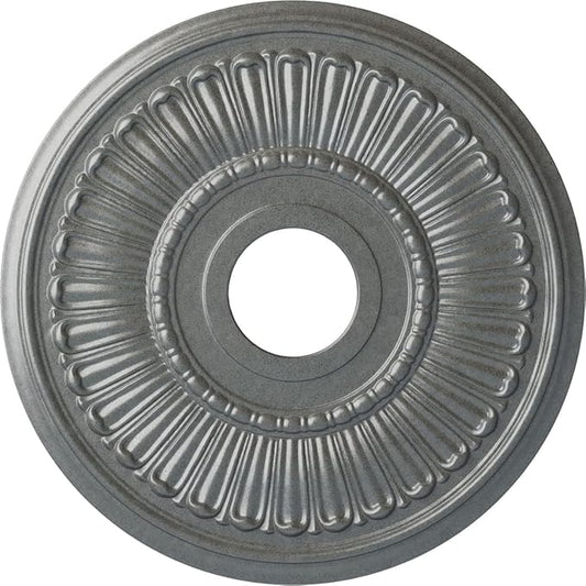 Ekena Millwork 16"OD x 3 5/8"ID x 3/4"P Melonie Ceiling Medallion Fits Canopies up to 6 3/8" Ceiling Medallion, Platinum