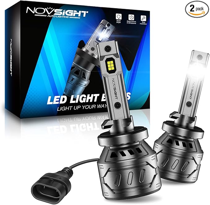 NOVSIGHT 881 LED Fog Light Bulbs - 6500K White 60W 13000LM Bright 889 898 886 896 894 Fog Lights, Plug and Play Fast Cooling Replacement, IP68 Waterproof, Pack of 2