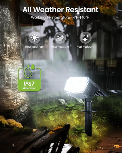 Solar Spot Lights Outdoor IP67 Waterproof 12 Pack, 63 LED 3 Modes Solar Landscape Spotlights for Yard Garden Pathway Wall House Garage (Cool White)