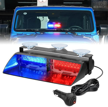 Nilight Red and Blue Emergency Strobe Lights Windshield Hazard Warning Safety Flash with Suction Cups Super Bright LED Light for Police Enforcement Firefighters Vehicle Truck