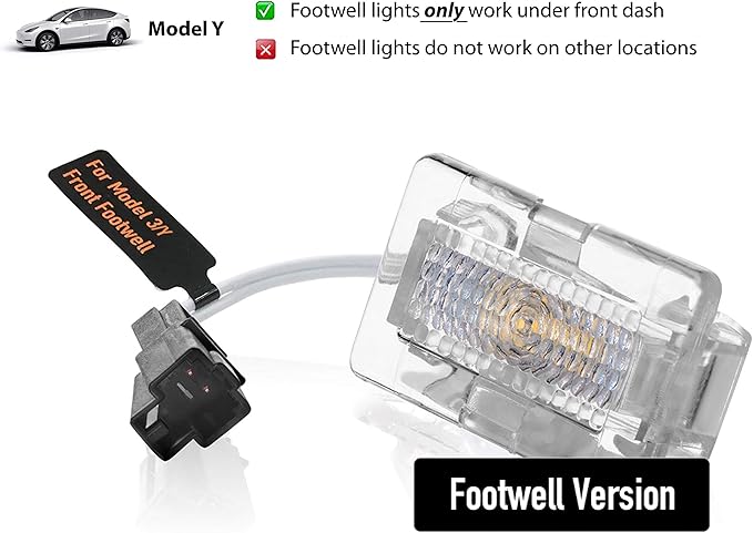 Full 7 Pieces Upgrade LED Kit for Tesla Model Y with Ultra-Bright Replacement Light Bulbs - LEDs fit Trunk, Frunk, Door Puddle, Foot-Well, etc