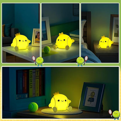 OkiyiD Tennis Gifts, Tennis Ball Night Light for Boys-Rechargeable Squishy Silicone Lamp,Cute Tennis Ball lamp for Tennis Sports Lovers Boys Girls Birthday Gifts