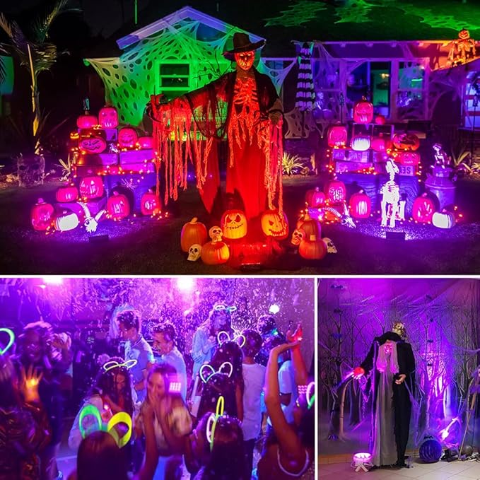 4 Pack 30W Black Light, Blacklight Flood Light with Plug & Switch, IP66 Waterproof Outdoor Black Light Spotlight for Dance Party Fluorescent Poster Body Paint Neon Glow in The Dark Stage Lighting