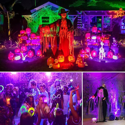 4 Pack 30W Black Light, Blacklight Flood Light with Plug & Switch, IP66 Waterproof Outdoor Black Light Spotlight for Dance Party Fluorescent Poster Body Paint Neon Glow in The Dark Stage Lighting