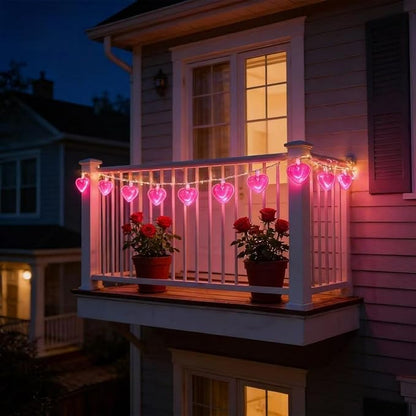 Pink Heart Decorative Lighting String, 10 Count Pink LED and 9 FT White Wire, for Valentine’s Day, Mother’s Day, Father’s Day, Birthdays.
