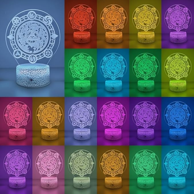 3D Night Light, 16 Color Changing Cartoon USB Desk Lamp, Crest of Hyrule Illusion Lighting with Remote Control for Home Decor Gift for Kids. (6)