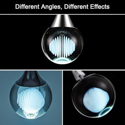 CHYING Modern LED Crystal Pendant Light Chrome Teardrop Kitchen Island Lights Fixture 6000k Cool White Globe Ceiling Hanging Lighting for Living Room Dining Room Bedroom Bathroom