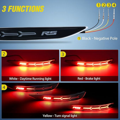 Nilight Rear Bumper Tail Light Compatible with 2017 2018 2019 2020 2021 2022 Chevy Equinox Smoke Lens LED Reflector Bumper Lamps Brake Turn Signal Sequential Flashing Driving Taillights Replacement