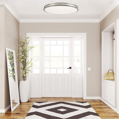 Design House 32 Inch Owens Integrated LED Ceiling Light, Dimmable, Bed Hall Kitchen Entry, Brushed Nickel – Design House, 587261