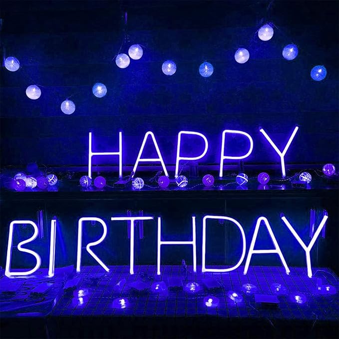LED Letters Neon Lights Blue Neon Letter Signs A-Z Alphabet Marquee Decoration Light up Letter Neon Sign Battery or USB Operated for Party Wedding Receptions Holiday Home Bath Bridal Bar Decor (H)