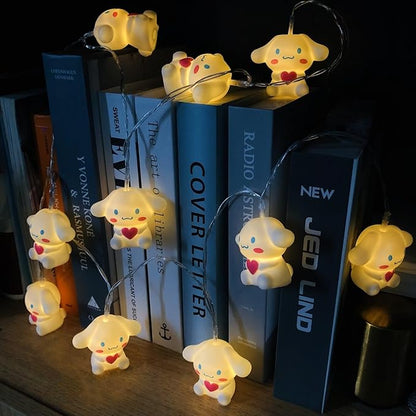 1.65M Cute Animal Dog Shape 10 Led Fairy Lights Heart Dog String Lights USB Powered for Halloween Christmas Thanksgiving Home Party Children Kids Bedroom Decoration (Heart Dog)