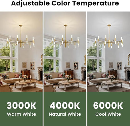 Gold Modern Chandelier 20-Light, Large Luxury Round Candle Chandeliers with Acrylic Shades, 38.6" Dining Room Light Fixture for High Ceilings, Living Room, Foyer, Entryway, G9 Base