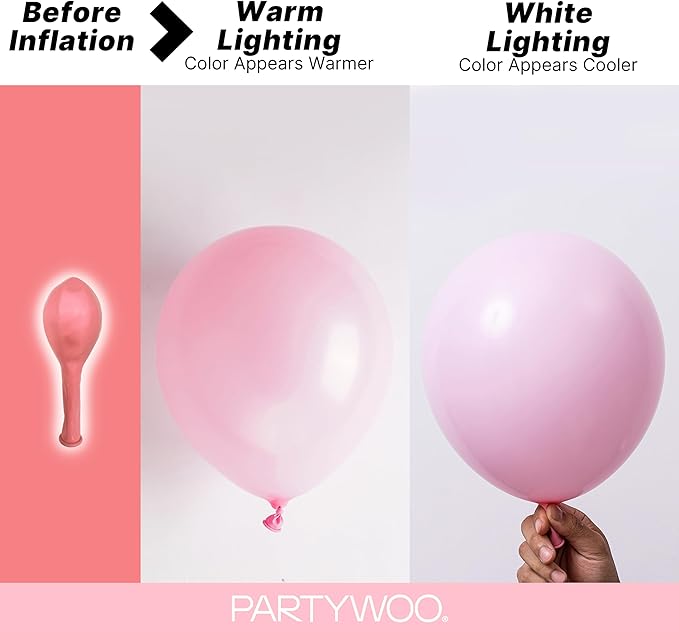 PartyWoo Baby Pink Balloons 145 pcs Different Sizes of 18 12 10 5 Inch Pastel Pale Light Pink Balloons Arch Kit Garland for Baby Shower Gender Reveal Birthday Princess Party Decorations Pink-Q05