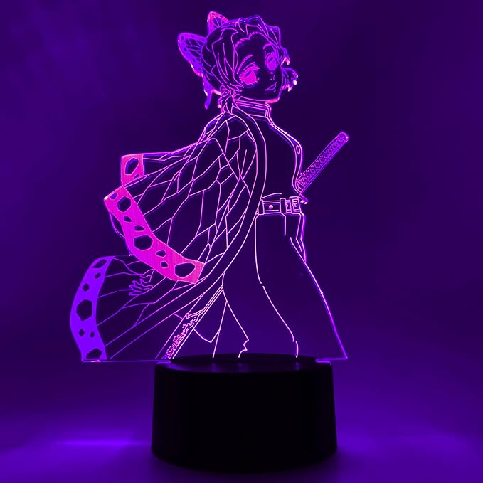 Otaku Lamps Demon Slayer - Shinobu LED Anime Night Light, 16 Color RGB LED – Gift for Otaku