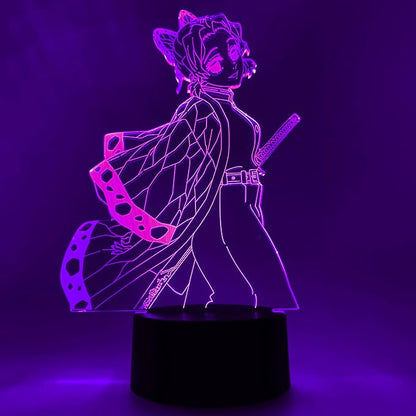 Otaku Lamps Demon Slayer - Shinobu LED Anime Night Light, 16 Color RGB LED – Gift for Otaku