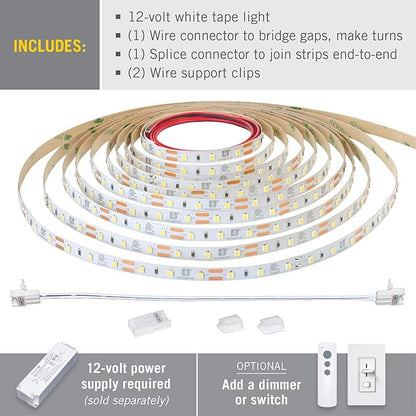 Armacost Lighting RibbonFlex Pro 12V White LED Strip Lights 60 LED/m, 2700K, 12 ft 132220