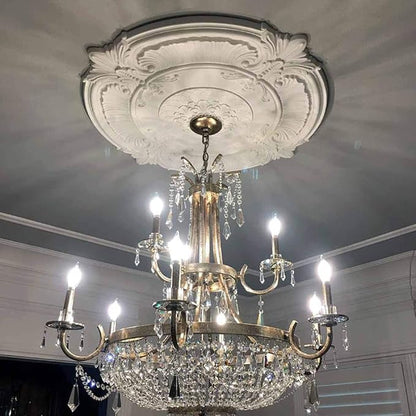 Ekena Millwork CM16MLPCF 16"OD X 3 5/8"ID X 3/4"P Melonie Ceiling Medallion Fits Canopies Up to 6 3/8", Cream