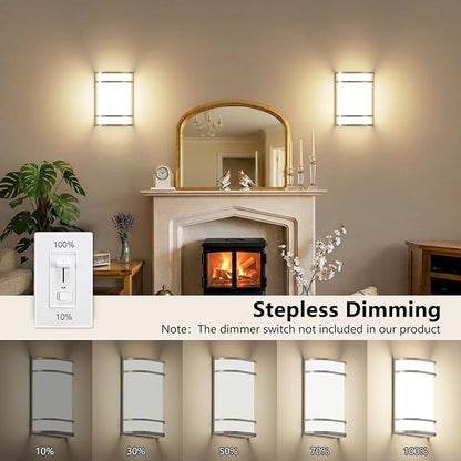 Led Wall Lights Indoor- Modern Wall Sconce Lighting 3000K/4500K/6000K Adjustable Led Wall Lamps for Hallway, Staircase, Corridor, Bedroom, Living Room, Kitchen (1, Brushed Nickel)