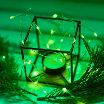 4 Pack Green Fairy Lights Battery Operated with Remote, Waterproof 20FT 60LED Cuttable Twinkle Lights with Timer Indoor Outdoor, String Light for Bedroom, Classroom, Wedding, St. Patrick's Day Décor