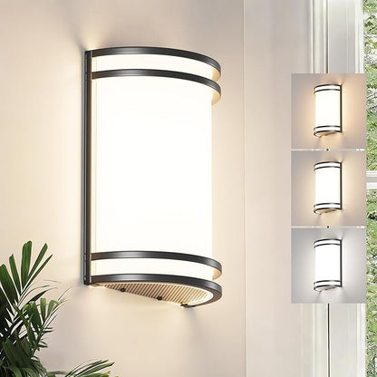 Aipsun Modern Wall Sconces Hardwired Indoor 15W LED Dimmable 3000K 4000K 5000K Black Wall Sconce Lighting for Living Room Hallway Bedroom
