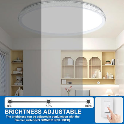 LED Ceiling Light 15-Inch Dimmable Flush Mount with 5CCT Adjustable Color Temperature (2700K-5000K), 35W 4000LM, Ceiling Light Fixture for Bedroom, Kitchen, Living Room, Office, and Hallway.
