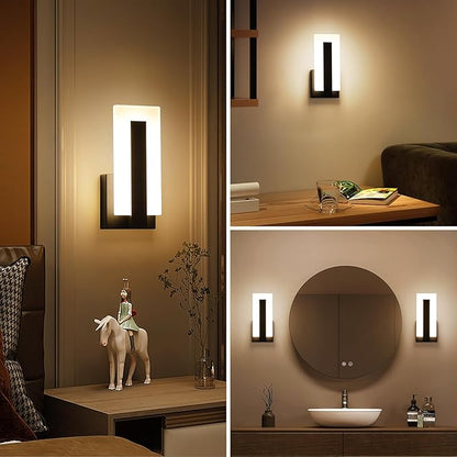 Hardwire Modern Wall Sconces with 7W Acrylic LED Wall Light Brightness Suitable forBedroom, Bathroom, Living Room, Porch, Staircase, Cafe, Hotel (Warm White 3000K 1 Pack)