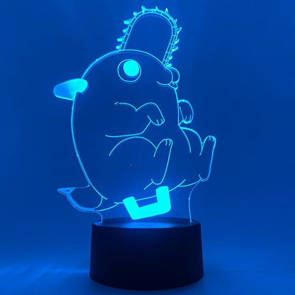 Otaku Lamps Pochita Chainsaw Man – Anime Lamp Figure Night Light, 16 Color RGB LED – 3D Anime Room Décor Gift for Otaku